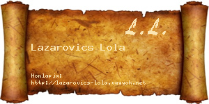 Lazarovics Lola névjegykártya